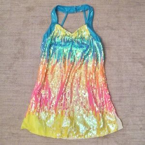 Tropical Sequined Dance/Skate Performance Dress